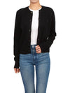 Face Patch Crop Cardigan Black - ACNE STUDIOS - BALAAN 7