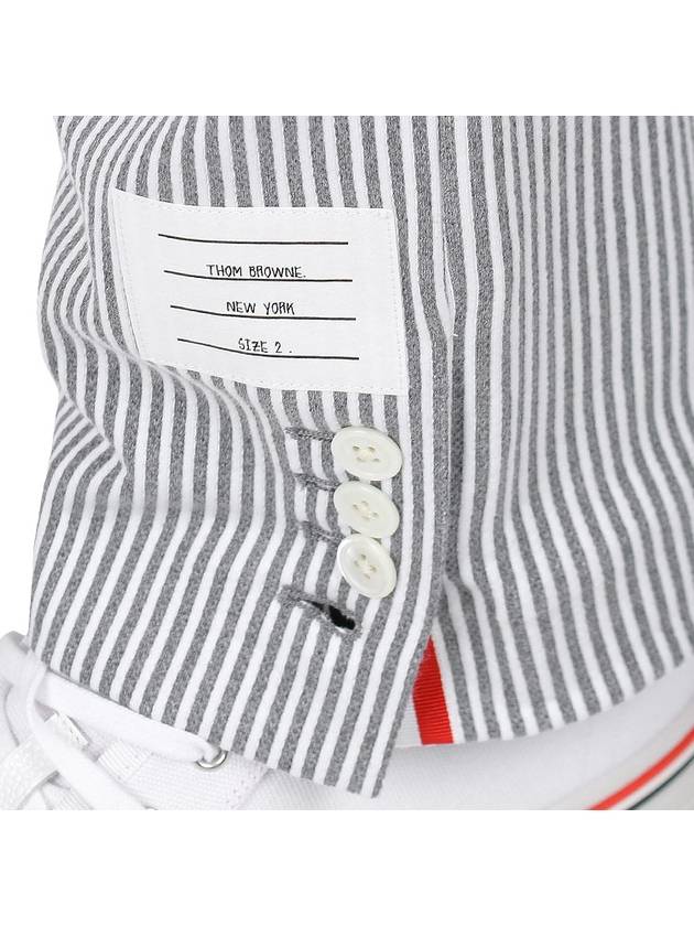 Seersucker Loopback 4 Button Vent Straight Pants Light Grey - THOM BROWNE - BALAAN 8