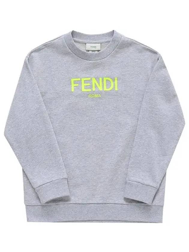 Kids Logo Print Sweatshirt Grey - FENDI - BALAAN 1