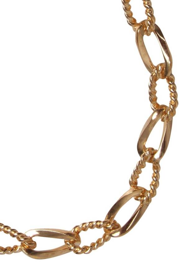 Women's Bi-Texture Chain Choker in Metal Gold - SAINT LAURENT - BALAAN 3