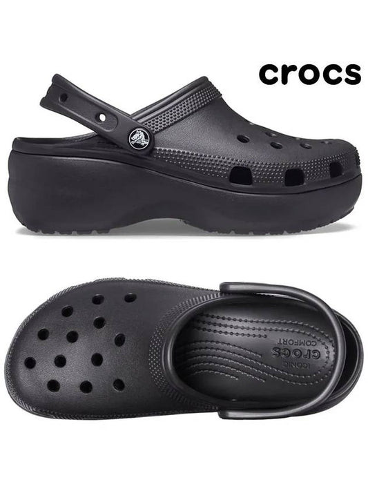 Classic Platform Clog Sandals Black - CROCS - BALAAN 2