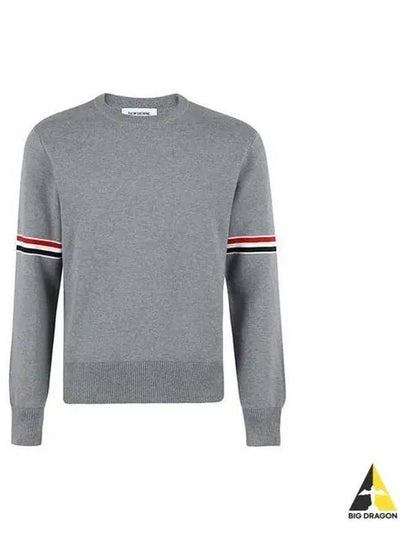 Men's Milan Stitch Armband Crew Neck Knit Top Light Grey - THOM BROWNE - BALAAN 2