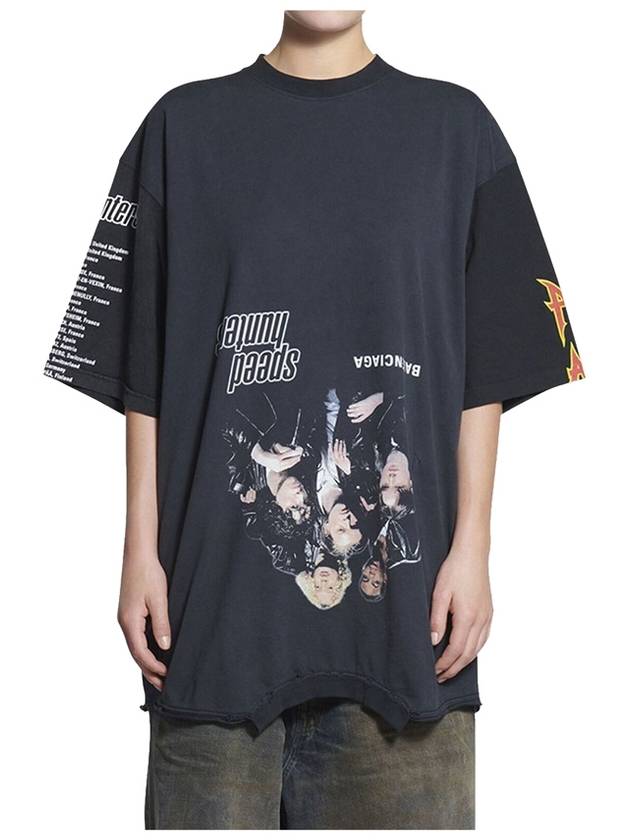 Speed Hunter Upside Down Oversized Short Sleeve T-shirt Black - BALENCIAGA - BALAAN 3