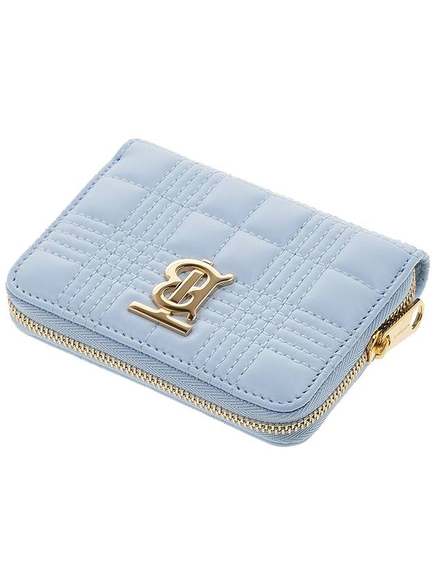 TB Logo Zip Around Half Wallet Pastel Blue - BURBERRY - BALAAN 5