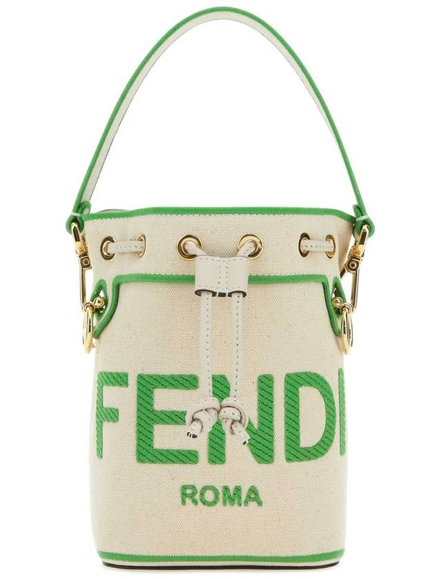 Roma Mon Treso Mini Canvas Bucket Bag Green - FENDI - BALAAN 2