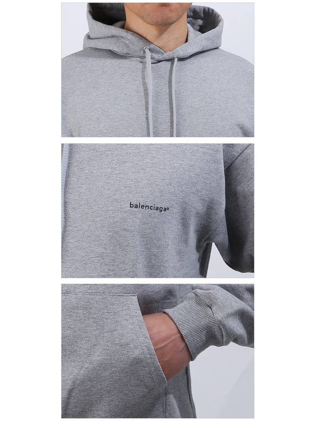 Mini Logo Cotton Hoodie Grey - BALENCIAGA - BALAAN 5