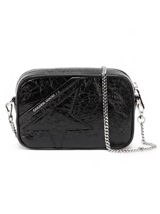 Star Glossy Lambskin Mini Cross Bag Black - GOLDEN GOOSE - BALAAN 1