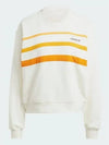 80S Ribbed Crew Neck Cotton Sweatshirt Off White Orange - ADIDAS - BALAAN 2