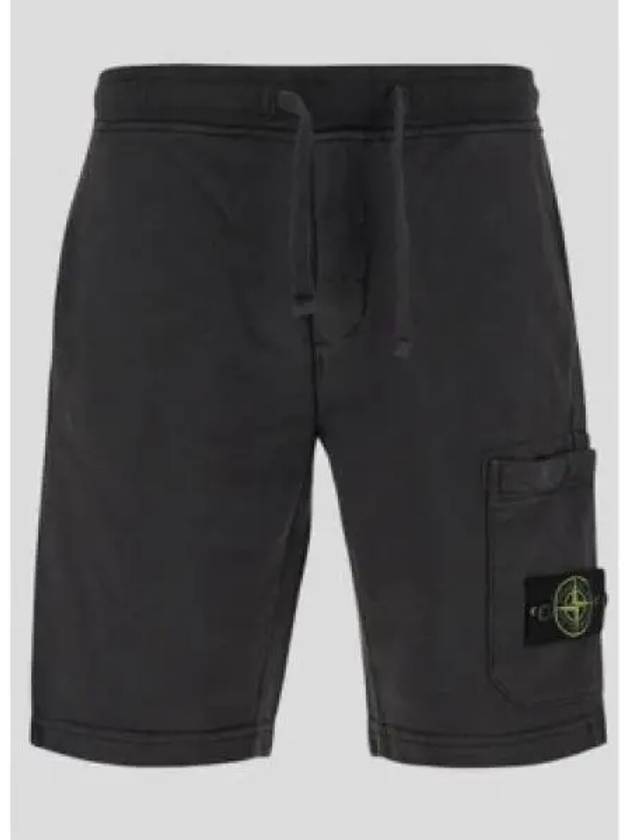 Cotton Fleece Cargo Bermuda Shorts Dark Grey - STONE ISLAND - BALAAN 2