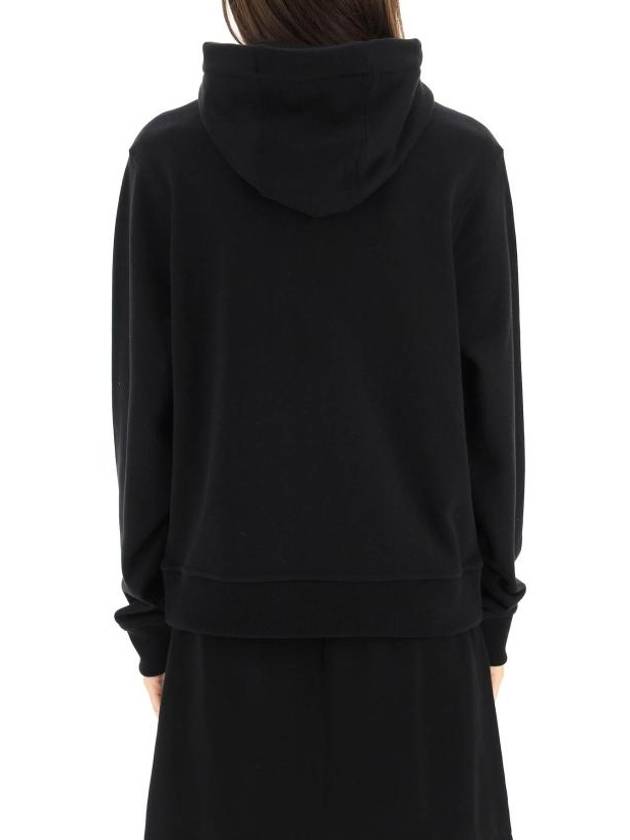 Logo Print Cotton Oversized Hoodie Black - BURBERRY - BALAAN 4