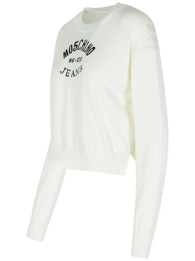 Moschino Jeans White Cotton Sweater - MOSCHINO - BALAAN 2