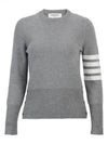 4-Bar Milano Stitch Crew Neck Knit Top Light Grey - THOM BROWNE - BALAAN 2