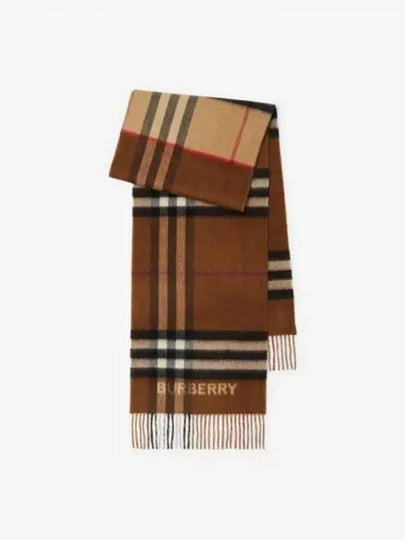 Contrast Check Cashmere Muffler Archive Beige Birch Brown - BURBERRY - BALAAN 2