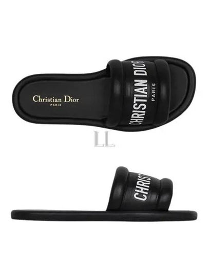 Every-D Embossed Lambskin Slippers Black - DIOR - BALAAN 2