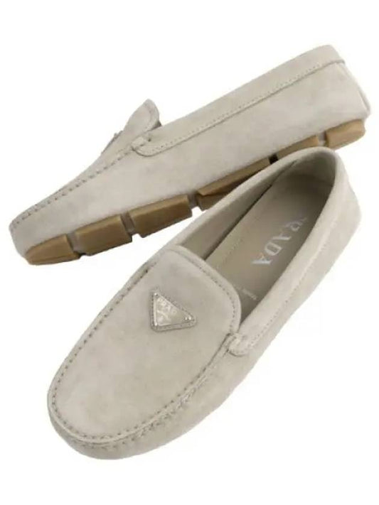 Suede triangle logo driving shoes loafers men s - PRADA - BALAAN 1