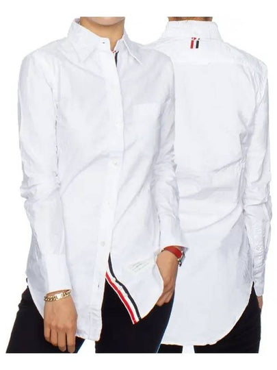 Button Down Cotton Oxford Long Sleeve Shirt White - THOM BROWNE - BALAAN 2