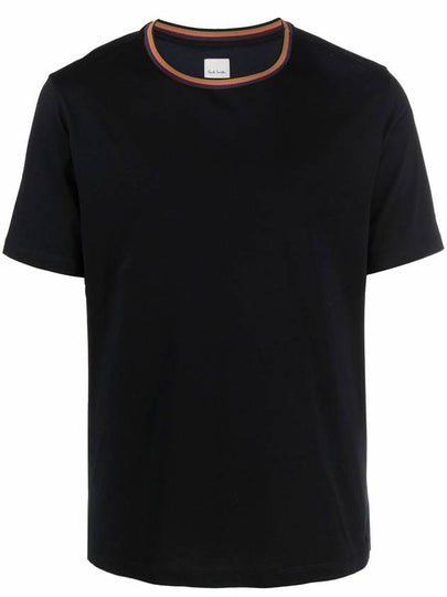 Artist Striped Round Neck Short Sleeve T-Shirt Black - PAUL SMITH - BALAAN 2