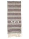 Logo Linen Muffler Grey - CELINE - BALAAN 1