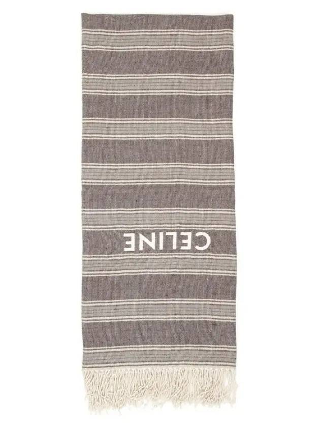 Logo Linen Muffler Grey - CELINE - BALAAN 1