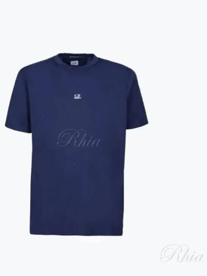 Logo Print Short Sleeve T-Shirt Navy - CP COMPANY - BALAAN 2