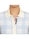 Hairline Check Scalloped Polo Cardigan Light Blue - THOM BROWNE - BALAAN 9