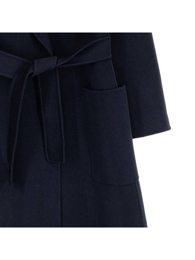 Agata Virgin Wool Single Coat Navy - MAX MARA - BALAAN 5