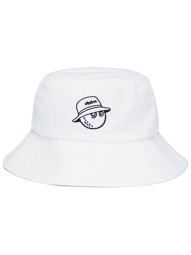 Big Script Tea Holder Bucket Hat WHITE - MALBON GOLF - BALAAN 2