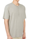 Men's Henry Neck Cotton Short Sleeve T-Shirt Grey - TEN C - BALAAN 4