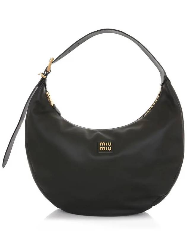 Logo Leather Shoulder Bag Black - MIU MIU - BALAAN 3