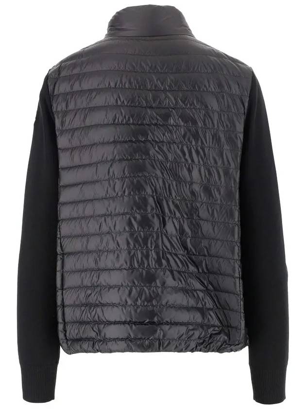 Women's High Neck Wool Padded Cardigan Black - MONCLER - BALAAN 3