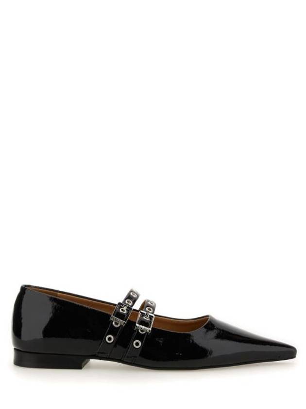 Eyelets Mary Jane Flat Black - GANNI - BALAAN 2