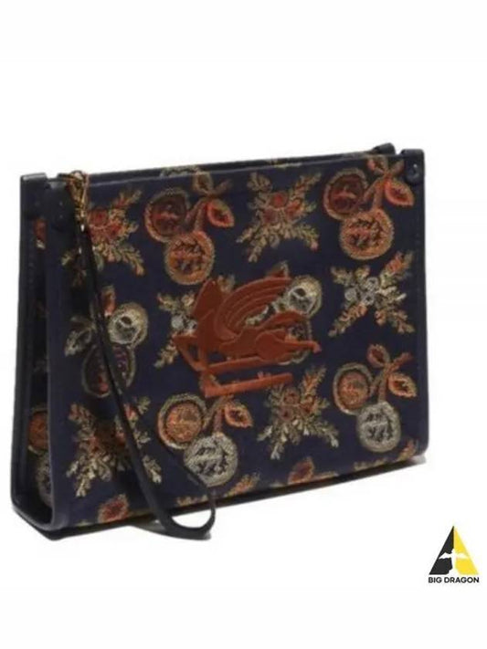 Medium Jacquard Clutch Bag Navy - ETRO - BALAAN 2