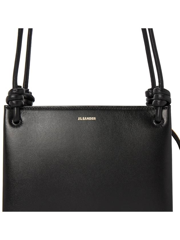 Giro Knotted Leather Small Shoulder Bag Black - JIL SANDER - BALAAN 9