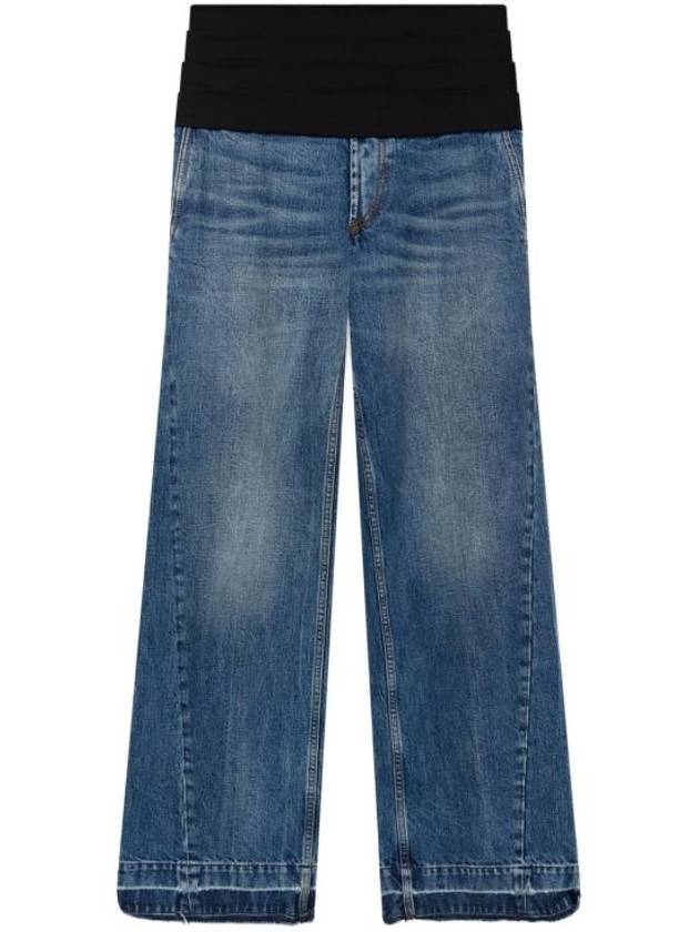 Denim Straight Pants 6D02683SPH68 4149 MID VINTAGE BLUE AND TUXEDO - STELLA MCCARTNEY - BALAAN 1