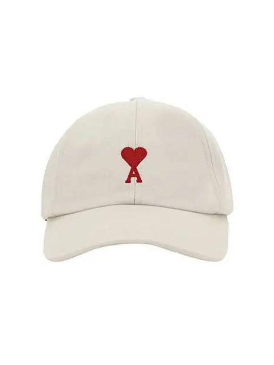 De Coeur Embroidered Logo Ball Cap Beige - AMI - BALAAN 2