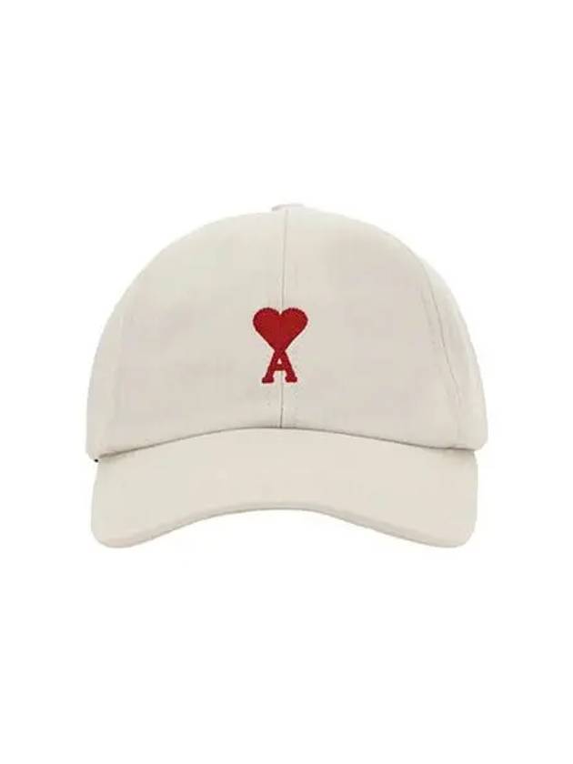 De Coeur Embroidered Logo Ball Cap Beige - AMI - BALAAN 3