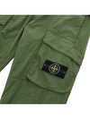 Supima Cotton Twill Stretch Cargo Pants Olive Green - STONE ISLAND - BALAAN 6