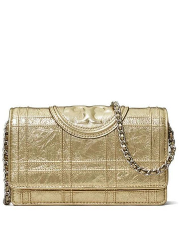 Tory Burch Fleming Soft Metallic Square Quilt Chain Wallet Accessories - TORY BURCH - BALAAN 1