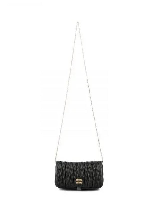 Matelasse Nappa Leather Logo Mini Bag Black - MIU MIU - BALAAN 2