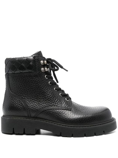 Haddock Leather Combat Boots Black - BOTTEGA VENETA - BALAAN 2