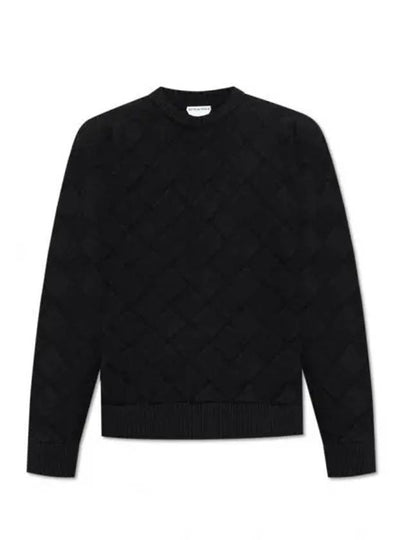 Intrecciato Crew Neck Knit Top Navy - BOTTEGA VENETA - BALAAN 2