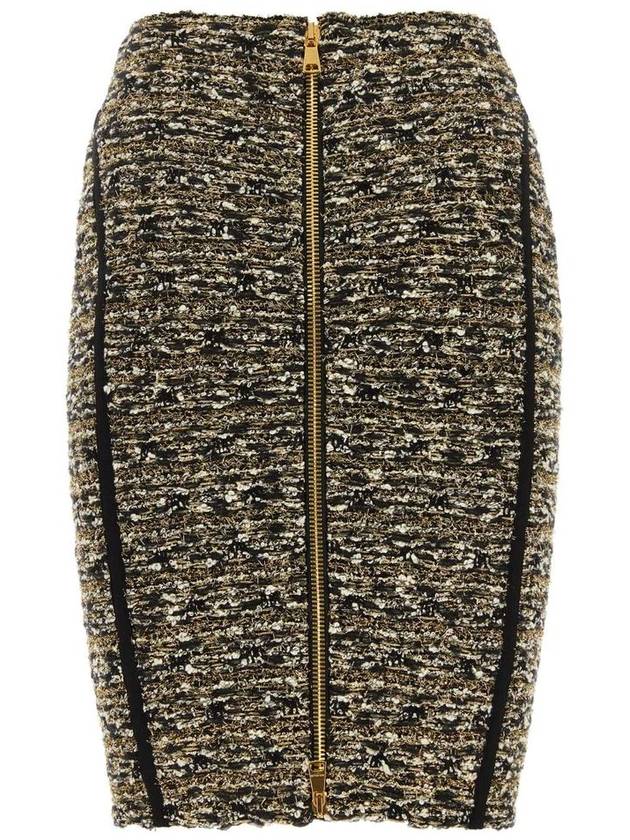 Women's Lurex Tweed A-Line Skirt Gold - BALMAIN - BALAAN 3