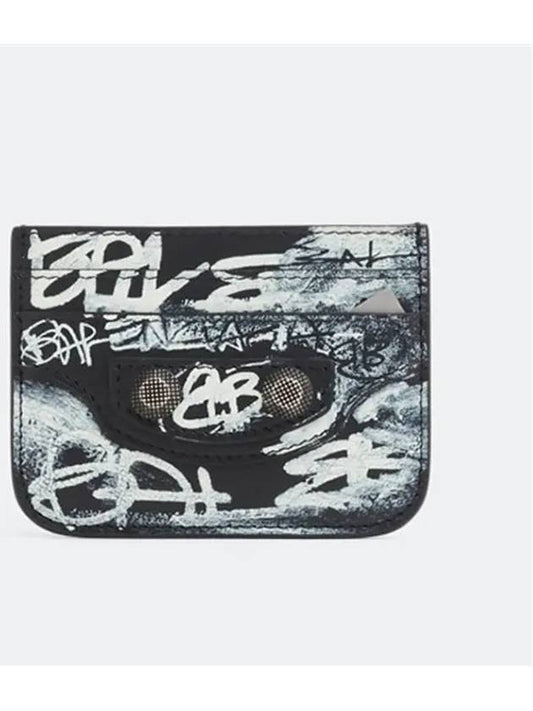 Le Cagole Graffiti Card Wallet Black - BALENCIAGA - BALAAN 2