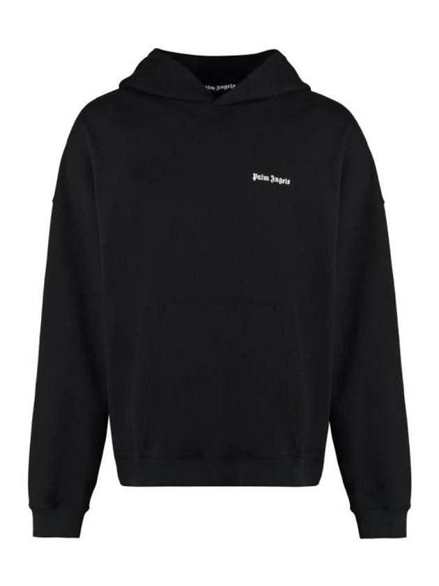 Embroidered Logo Hoodie Black - PALM ANGELS - BALAAN 1