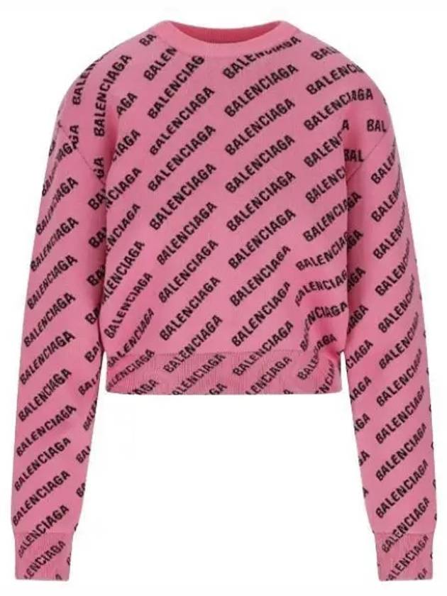 Mini All-Over Logo Knit Top Pink - BALENCIAGA - BALAAN 2