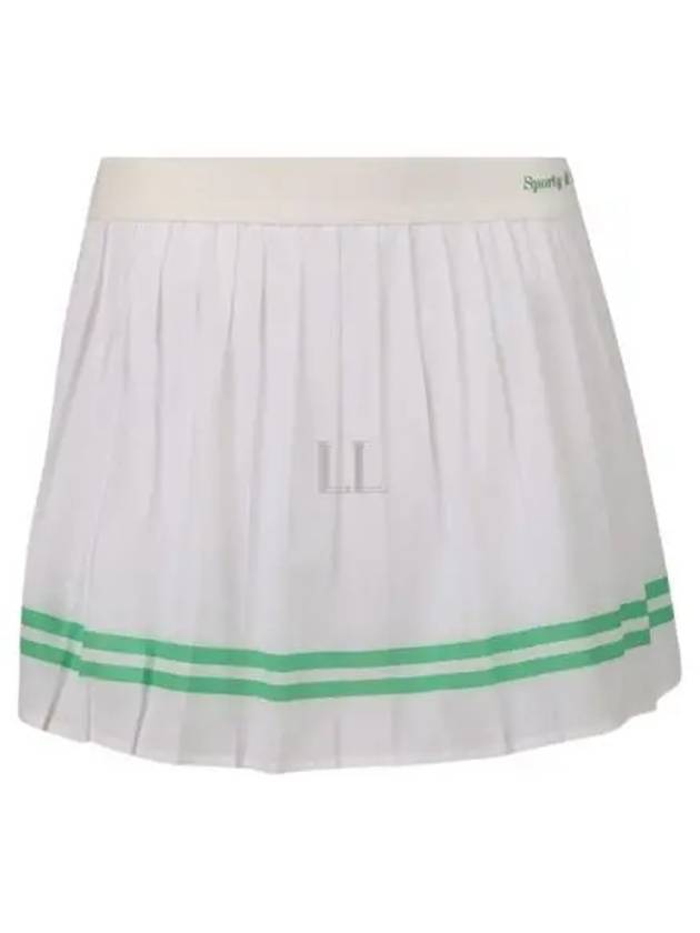 Women's Classic Logo Pleated Skirt White - SPORTY & RICH - BALAAN 2