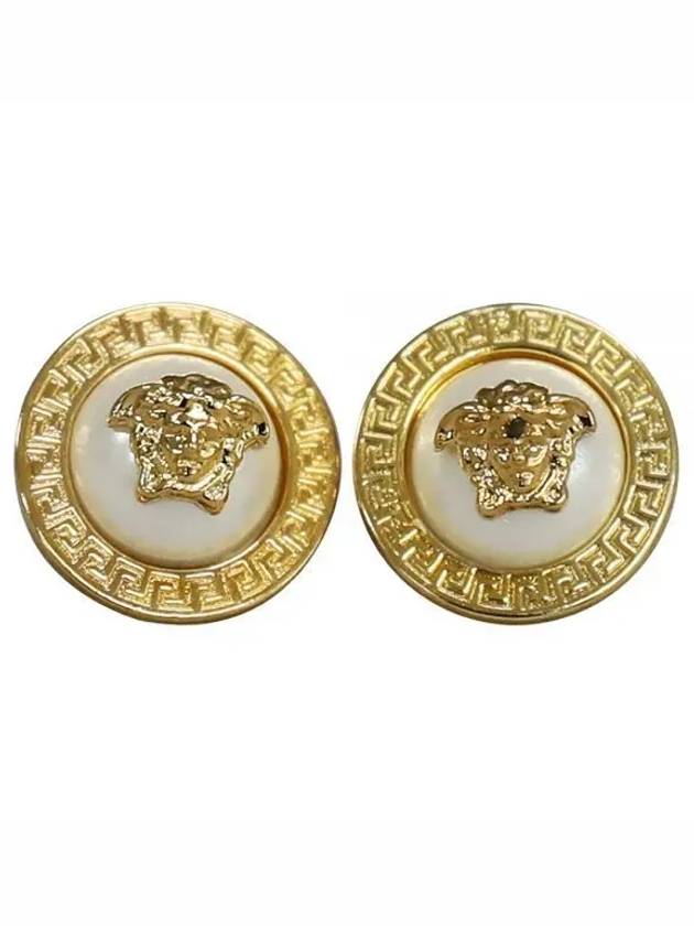 Medusa Greca Pearl Earrings Gold - VERSACE - BALAAN 2