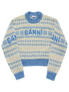 Logo Intarsia Organic Cotton Knit Top - GANNI - BALAAN 2