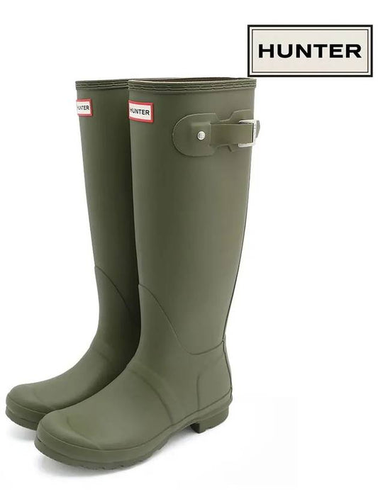 Women's Original Tall Wellington Rain Boots Olive - HUNTER - BALAAN 2