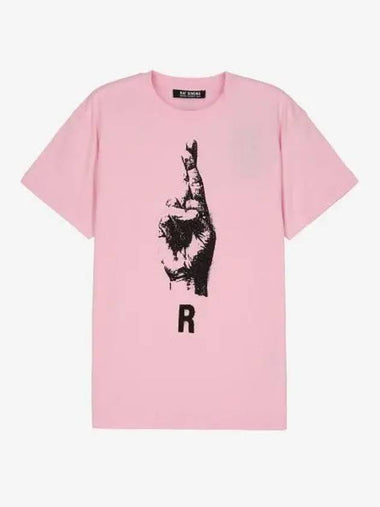 Hand signed short sleeve t shirt light pink 231W104190010034 - RAF SIMONS - BALAAN 1